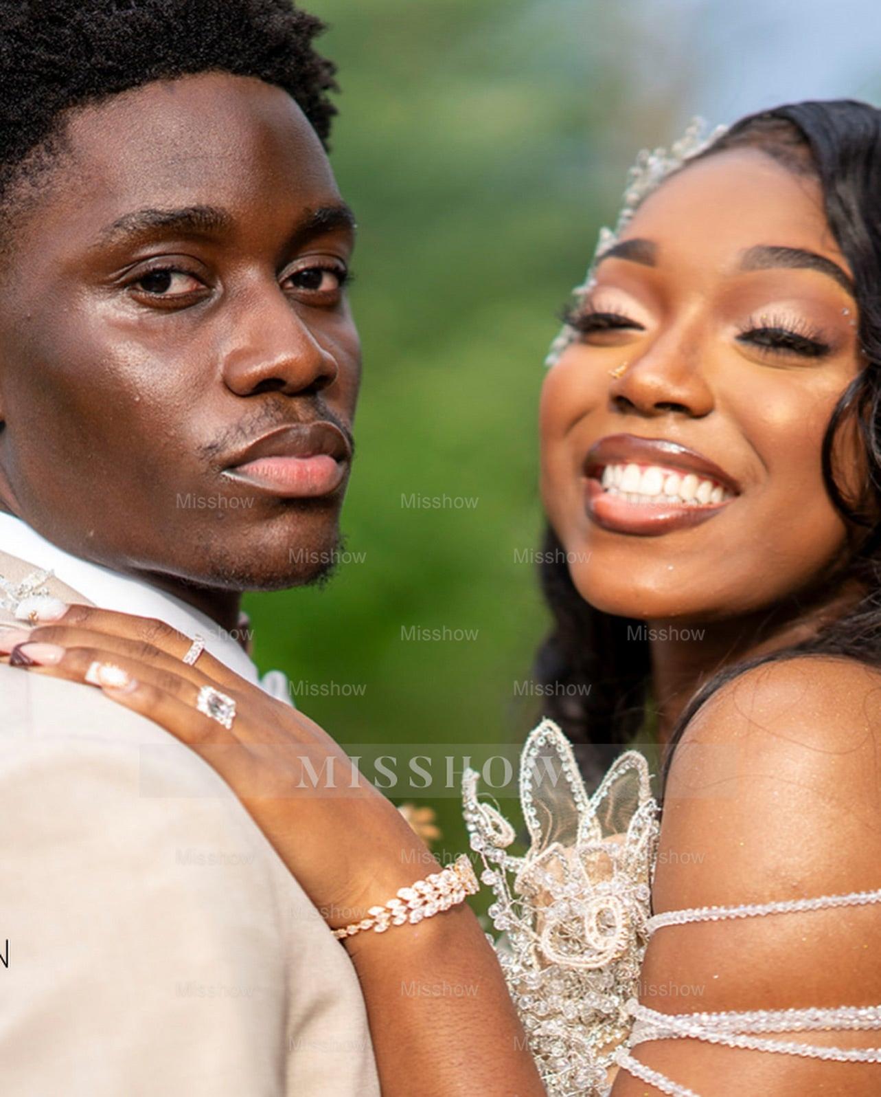 Trendy Long Champagne Sweetheart Sleeveless Mermaid Prom Dress with Rhinestones and Tassels