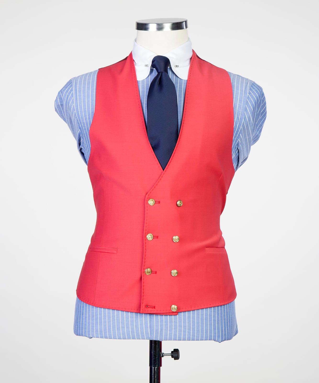 Trendy Red Three-Piece Peak Lapel Prom Suits for Men