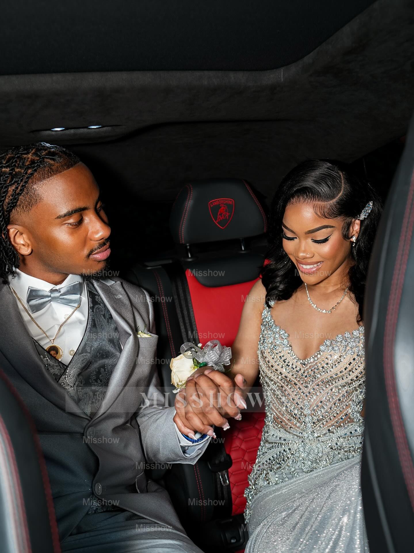 Trendy Silver Sweetheart Sleeveless Mermaid Prom Dress with Rhinestones and Beads