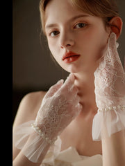 Tulle Lace Wedding Gloves