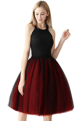 Two-Color Stitching 7-layer Mesh Tulle Tutu Skirt