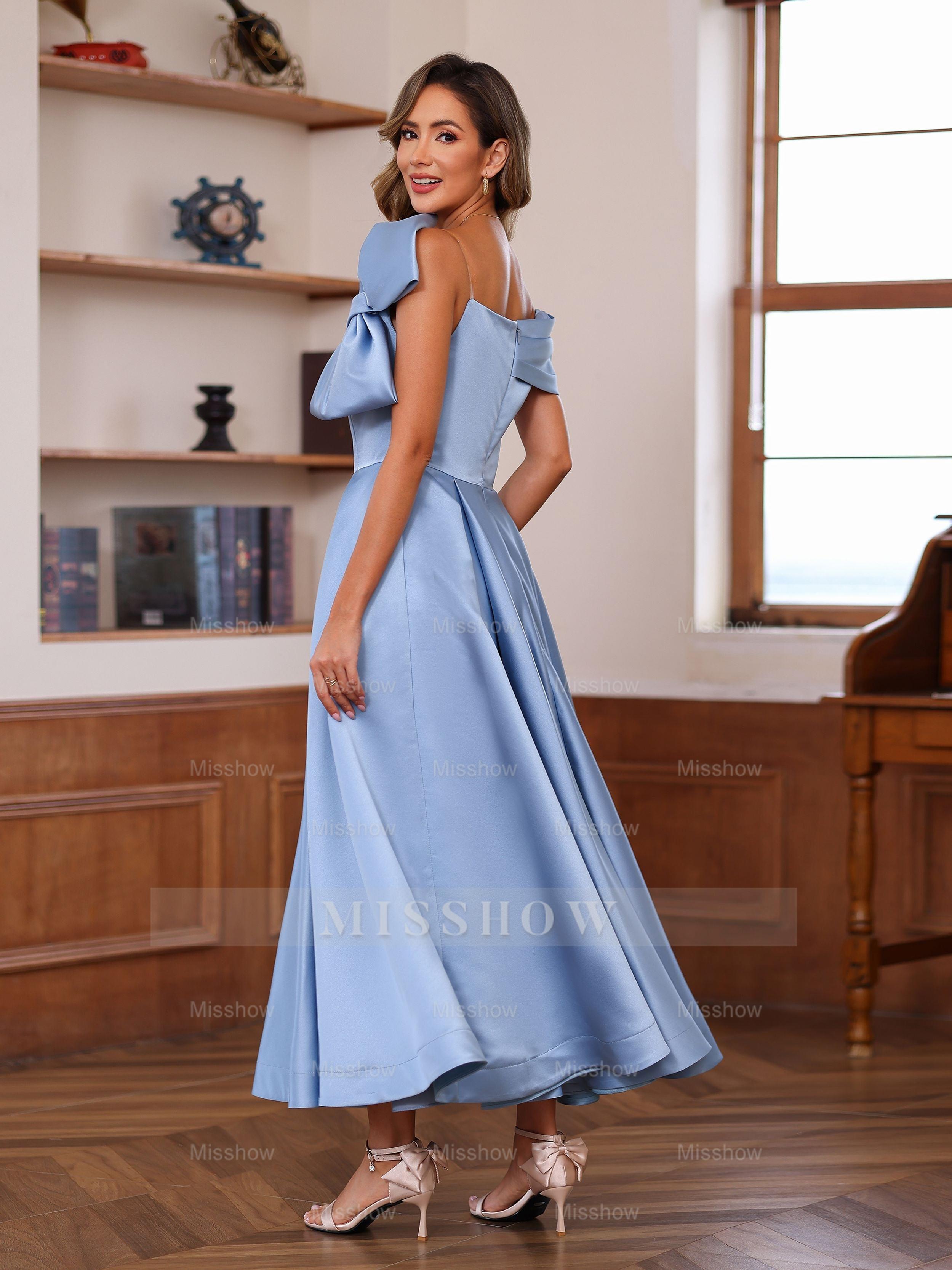 Unique Off-the-Shoulder A-Line/Princess Sleeveless Mother of the Bride Dress with Bowknot Ankle-Length