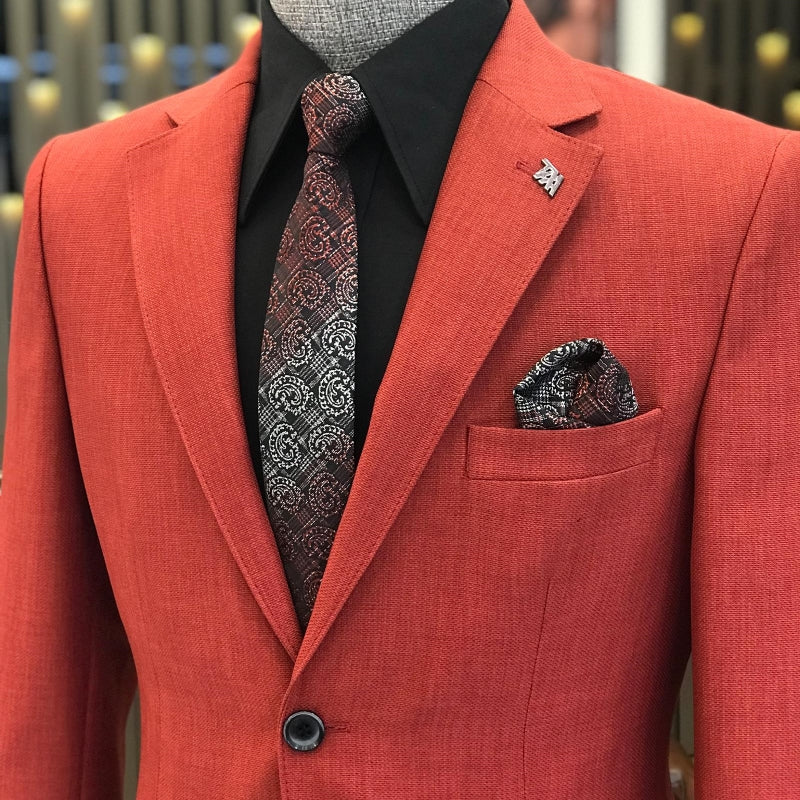 Unique Red Notched Lapel Two-Piece Prom Suit For Men