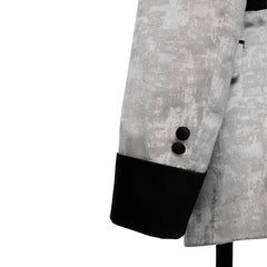 Unique Silver Jacquard Shawl Collar Double-Breasted Wedding Suit