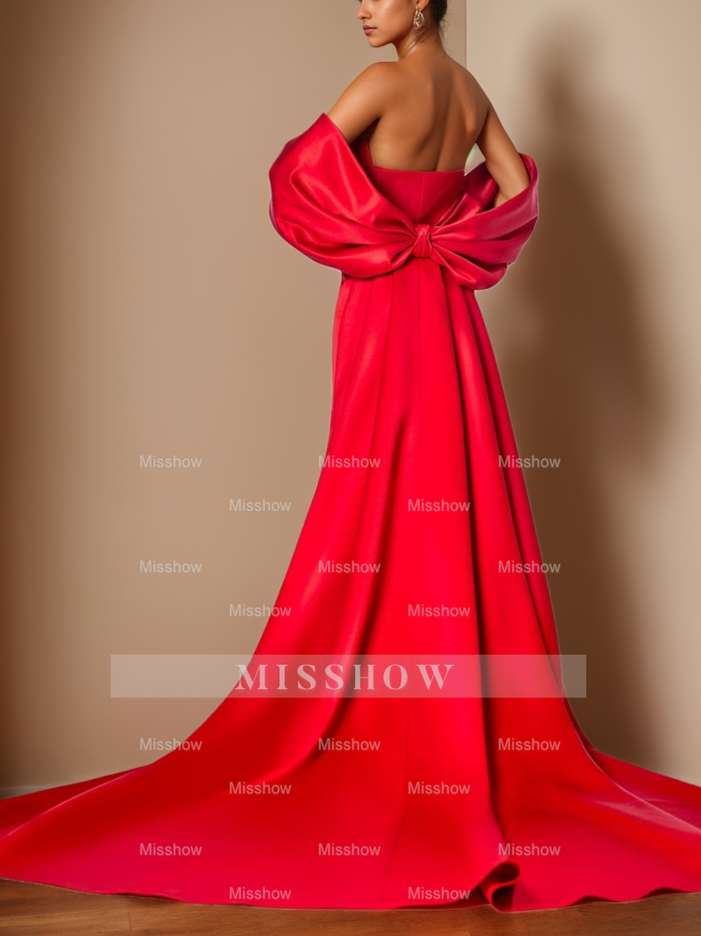 Unique Strapless Sleeveless Floor-Length Mother of the Bride Dress with Side Split & Ruffles in Trumpet/Mermaid Style