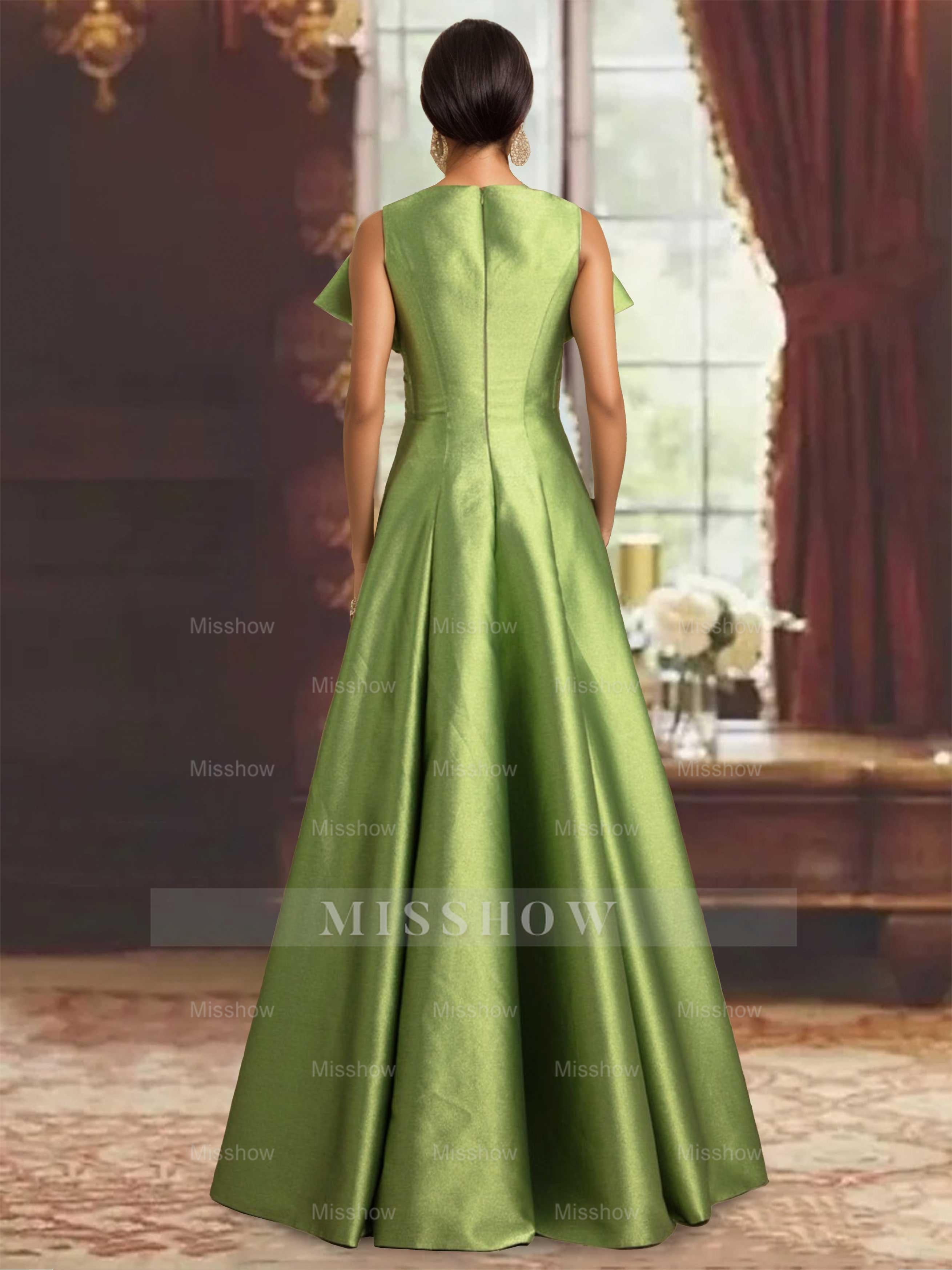 Unique V-Neck Sleeveless A-Line Mother Of The Bride Dresses with Ruffles