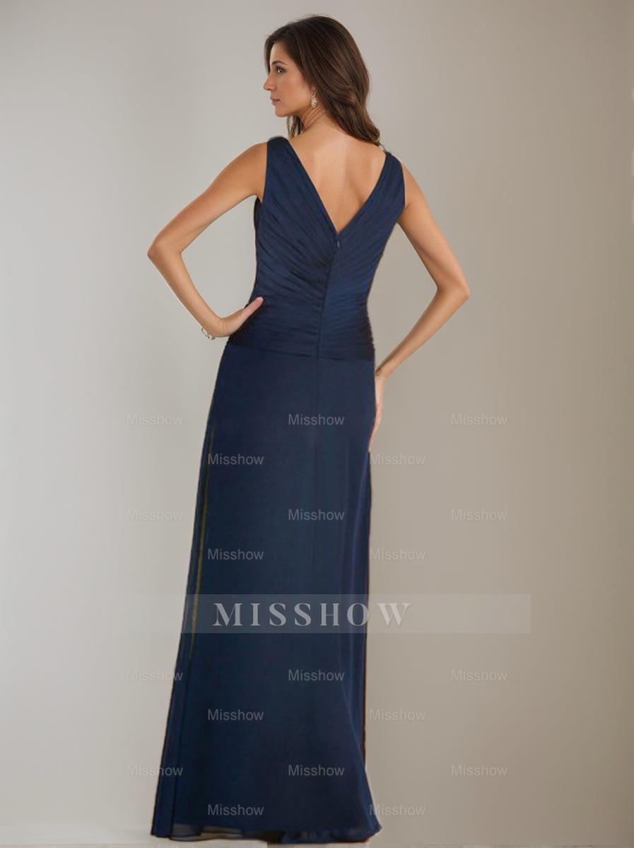 V-Neck 3/4 Sleeve Sheath Dress with Ruffles and Jacket for the Mother of the Bride