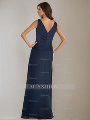 V-Neck 3/4 Sleeve Sheath Dress with Ruffles and Jacket for the Mother of the Bride