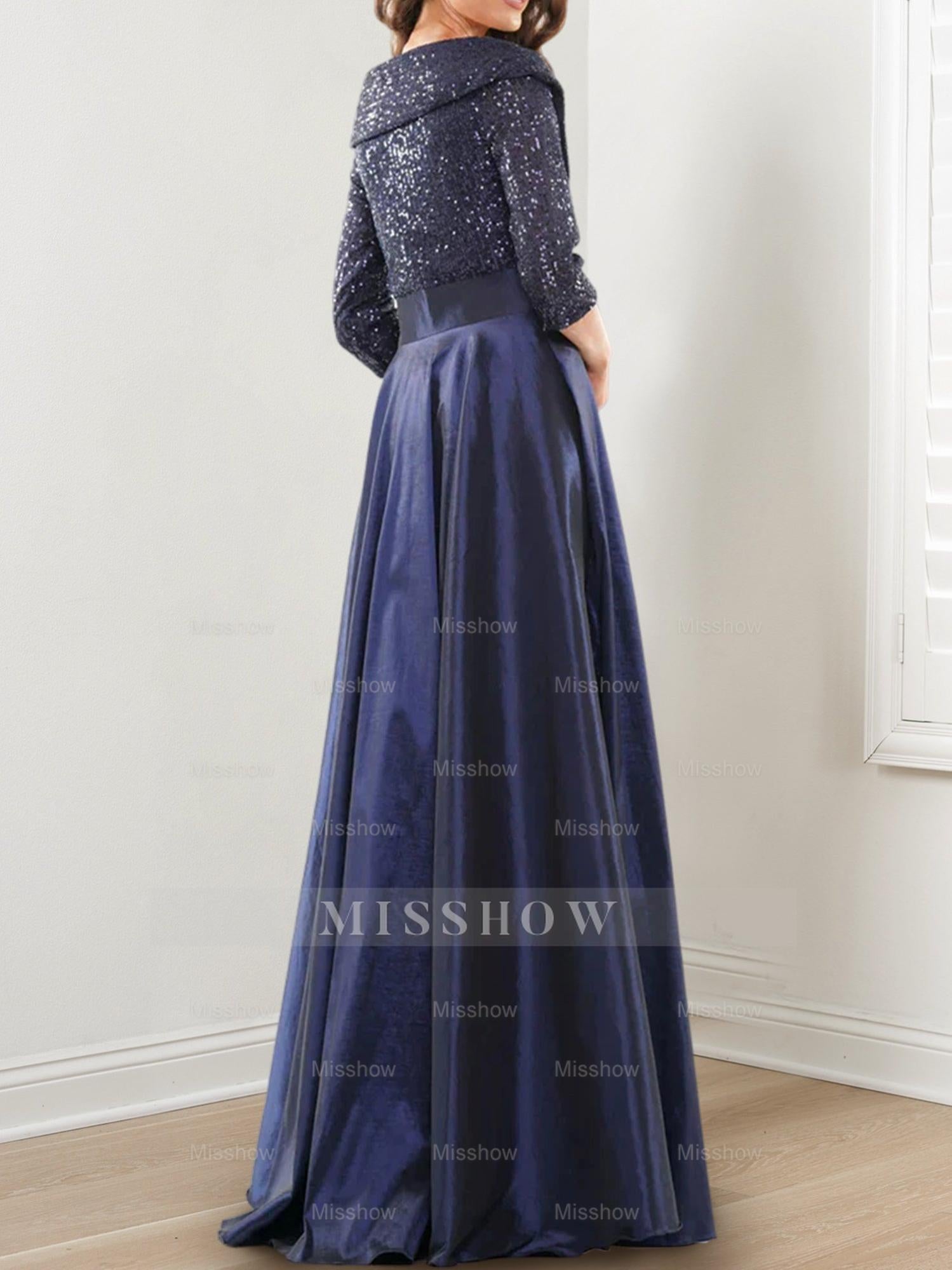 V-Neck A-Line Princess Gown for the Mother of the Bride