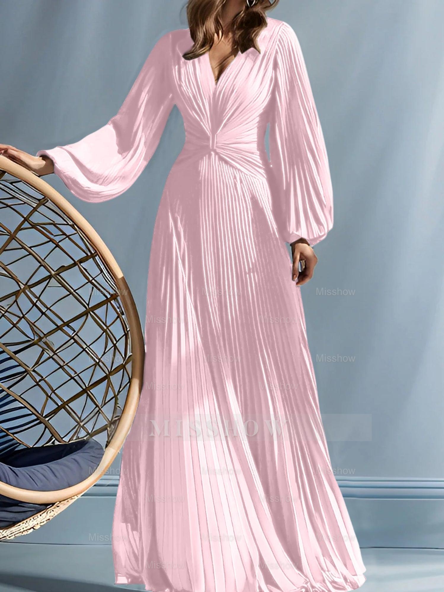 V-Neck A-Line Princess Gown for the Mother of the Bride with Ruched Detail