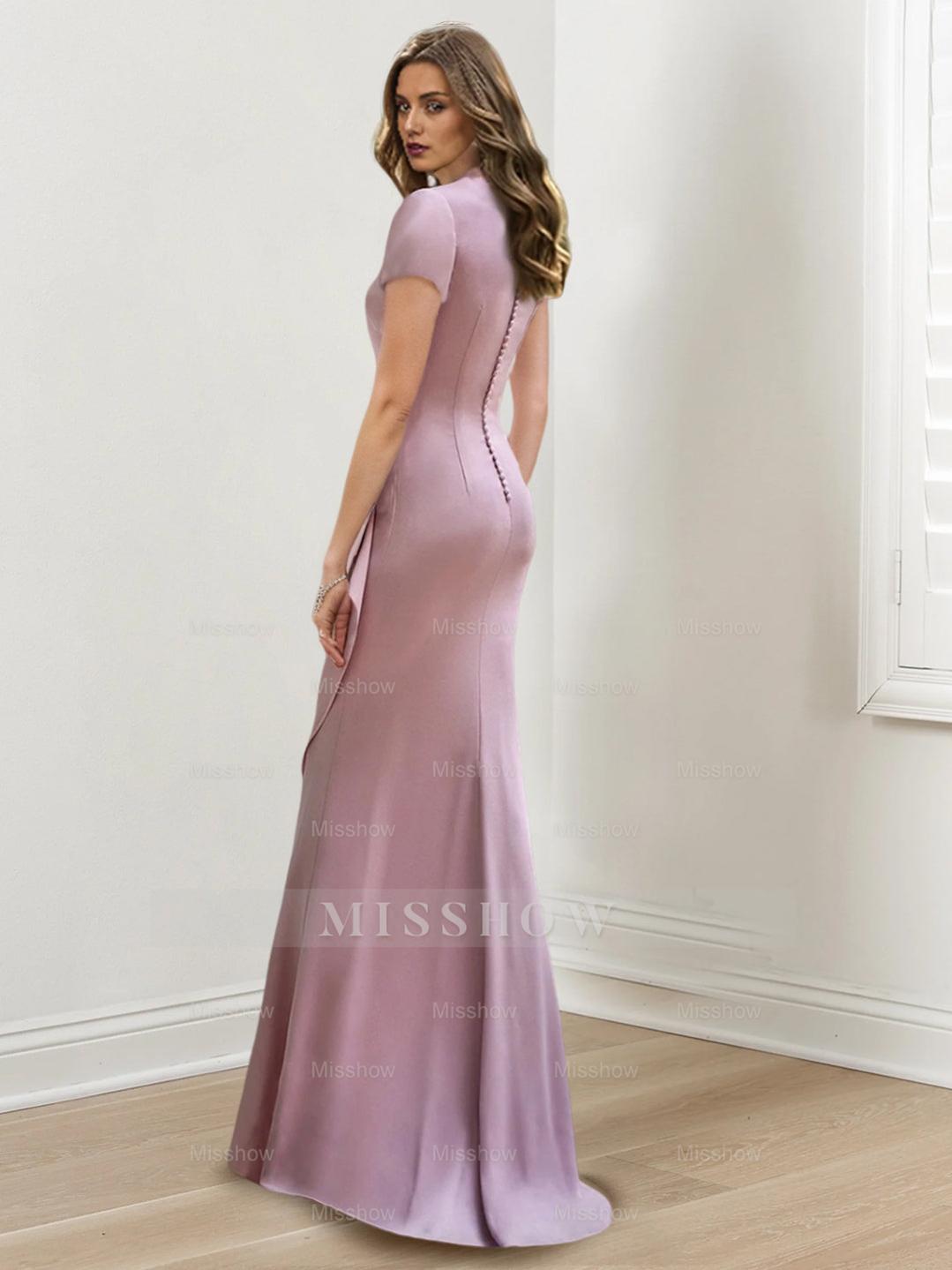 V-Neck Floor-Length Mermaid/Trumpet Mother of the Bride Dresses with Ruffles