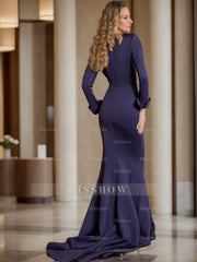 V-Neck Floor-Length Pleated Gown for the Mother of the Bride