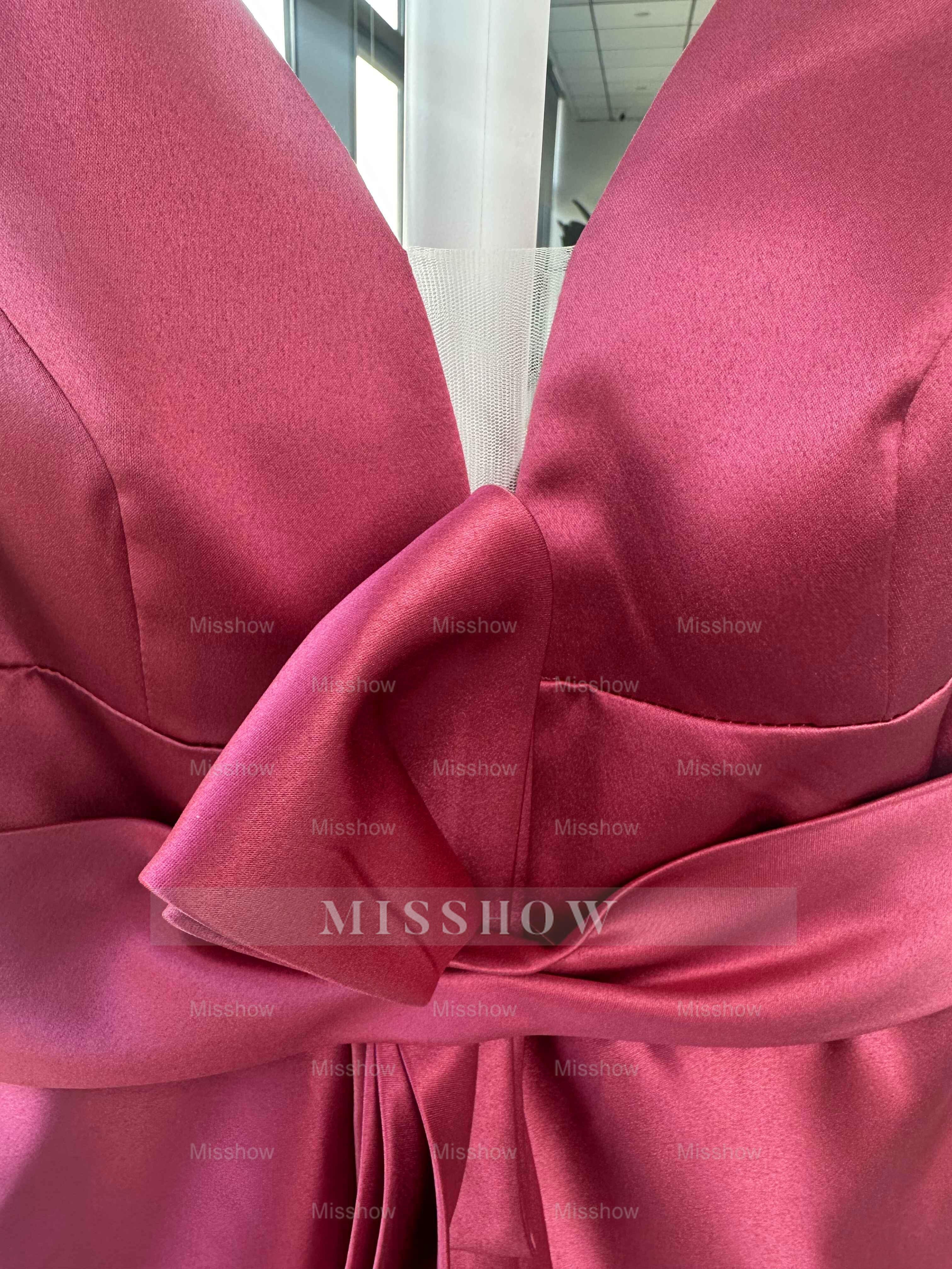 V-Neck Sleeveless A-Line Princess Mother Of The Bride Dress With Side Split