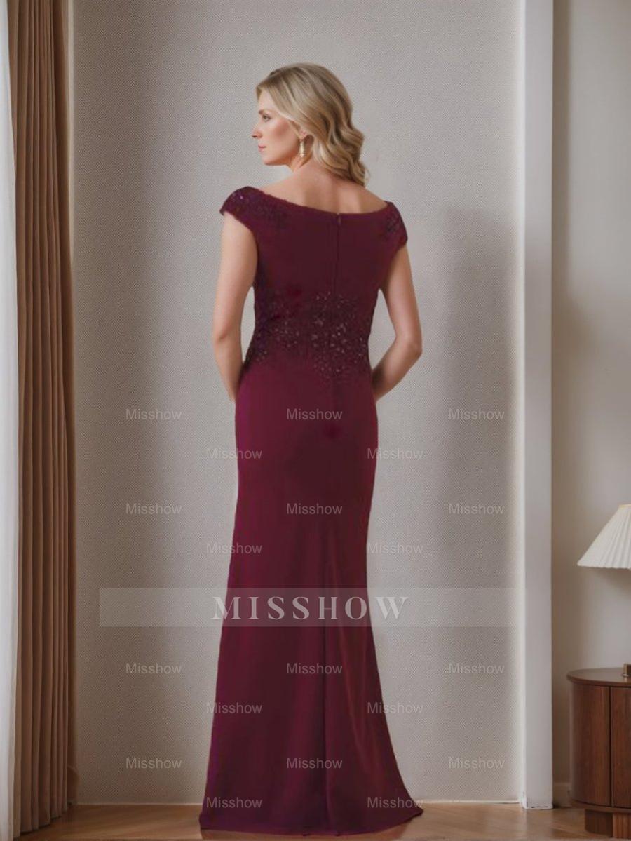 V-Neck Sleeveless Sheath/Column Mother Of The Bride Dresses Featuring Appliques