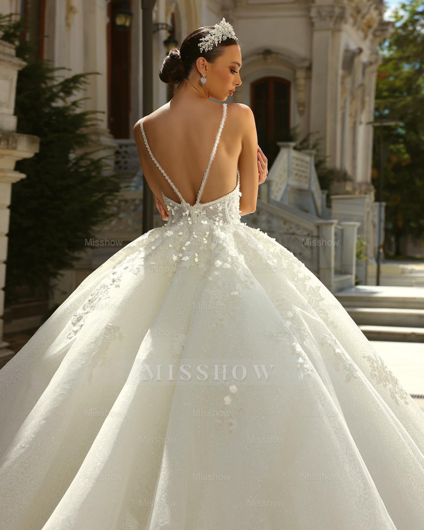 Spaghetti Strap Ball Gown Charming Spaghetti Straps Beaded Ball