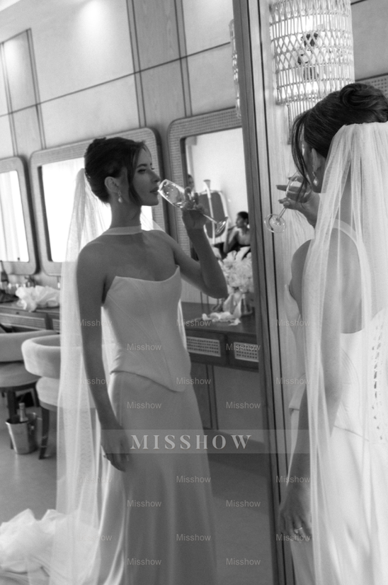 vintage corset wedding dress Vintage Long White A-line Satin Strapless Corset Wedding Dress