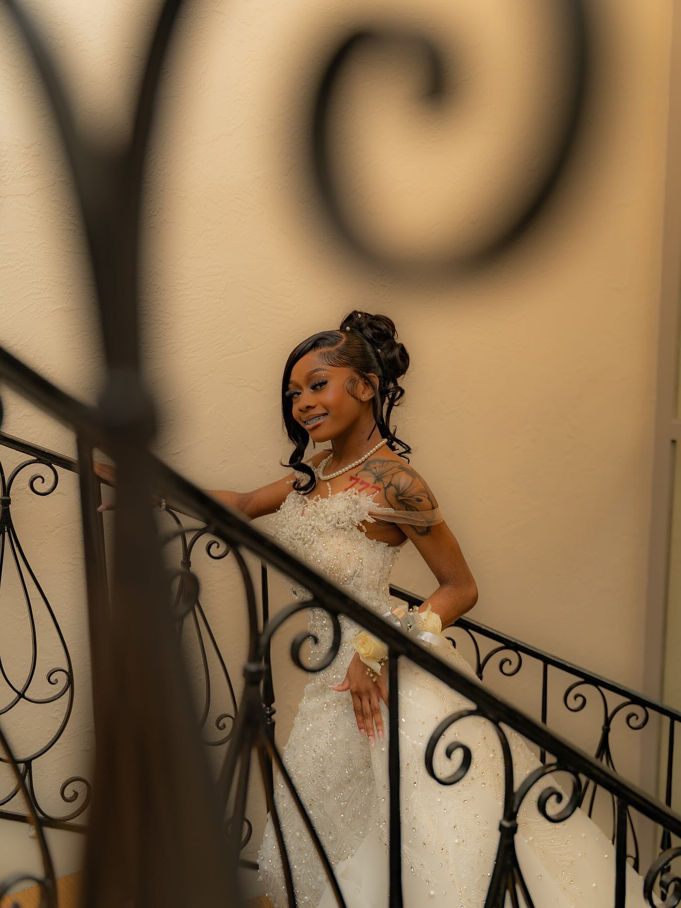 White Mermaid Prom Dress with Detachable Ball Gown Overskirt Off Shoulder Sweetheart 3D White Feather Fringe Floral Beading Shoulder Silver Baroque Scroll Lace Rhinestone Sequin Barely There Sweep Train Gown