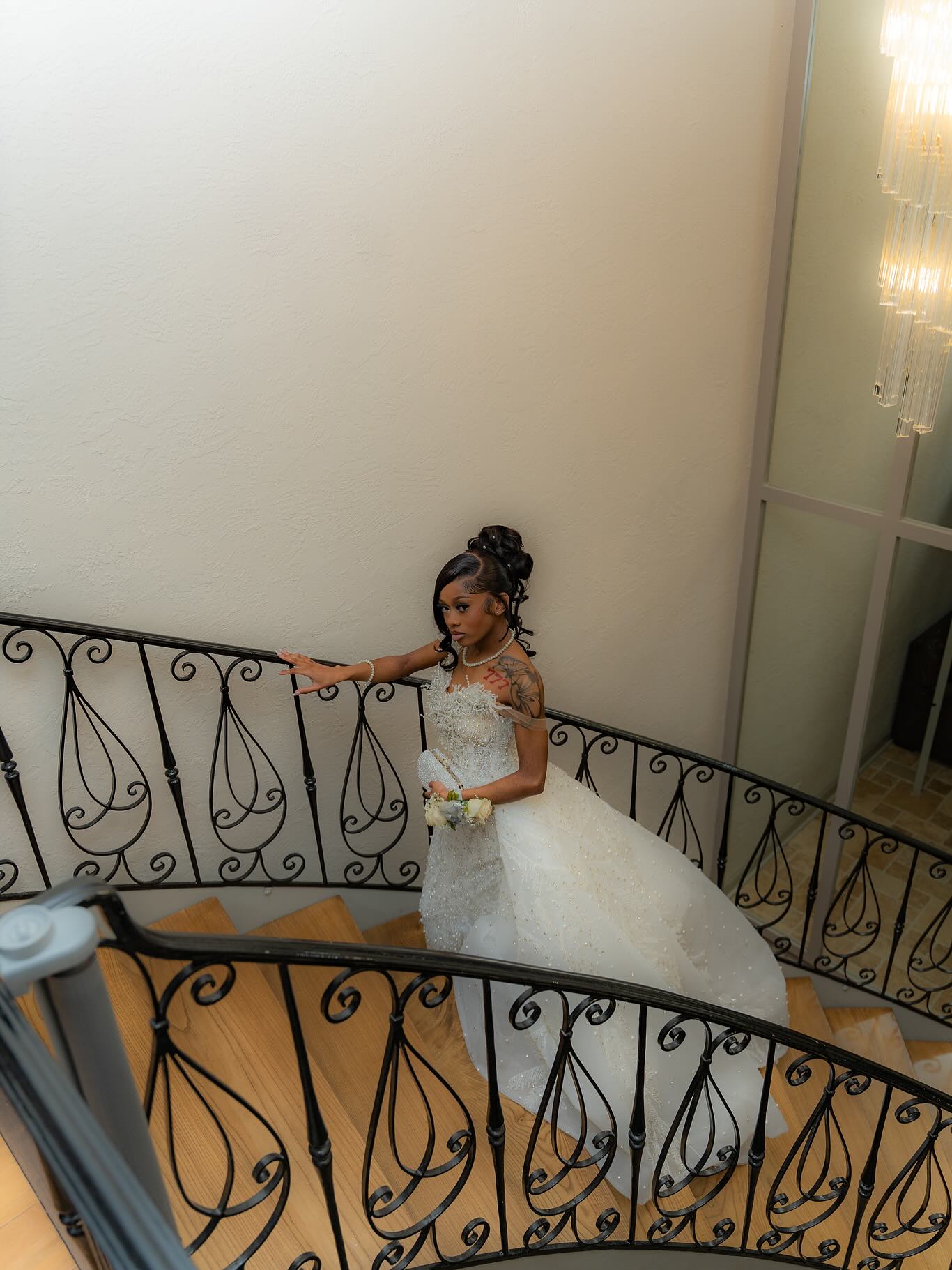 White Mermaid Prom Dress with Detachable Ball Gown Overskirt Off Shoulder Sweetheart 3D White Feather Fringe Floral Beading Shoulder Silver Baroque Scroll Lace Rhinestone Sequin Barely There Sweep Train Gown