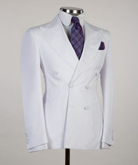 White Peak Lapel Two-Piece Slim Fit Wedding Suits