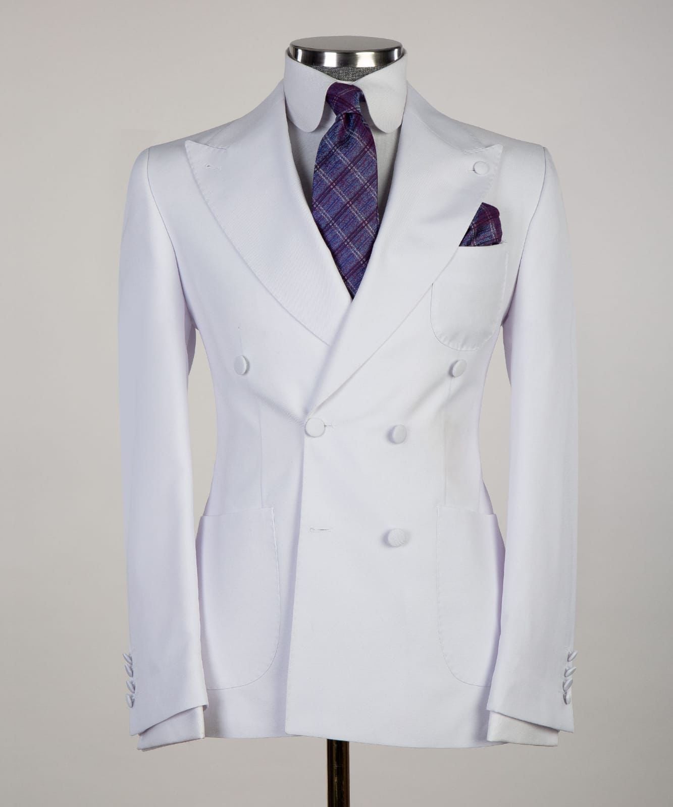 White Peak Lapel Two-Piece Slim Fit Wedding Suits