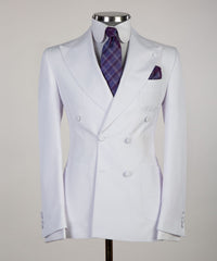 White Peak Lapel Two-Piece Slim Fit Wedding Suits