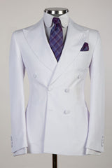 White Peak Lapel Two-Piece Slim Fit Wedding Suits