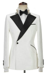 White Peaked Lapel Two-Piece Custom Prom Ensemble