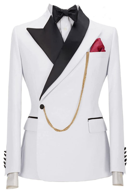 White Peaked Lapel Two-Piece Prom Suit New Arrival
