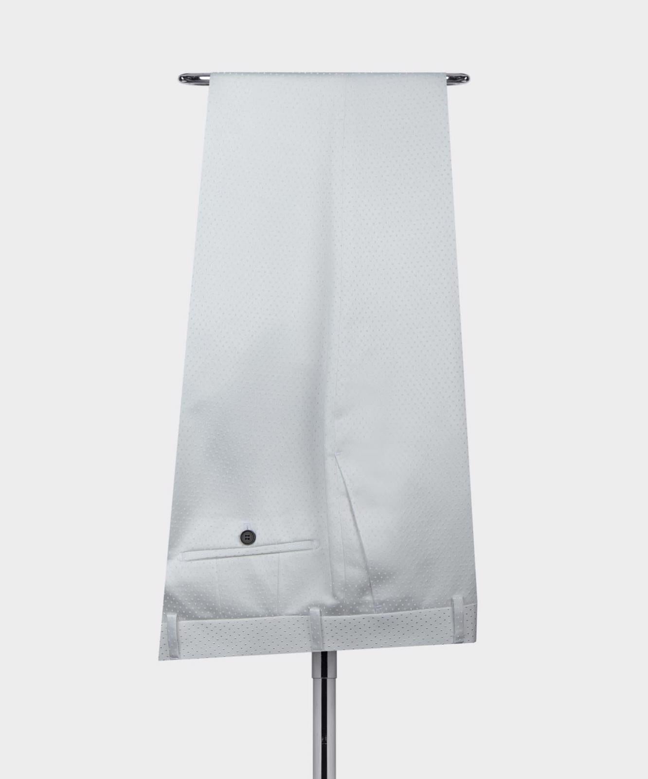 White Two-Piece Double-Breasted Wedding Suit with Black Shawl Collar