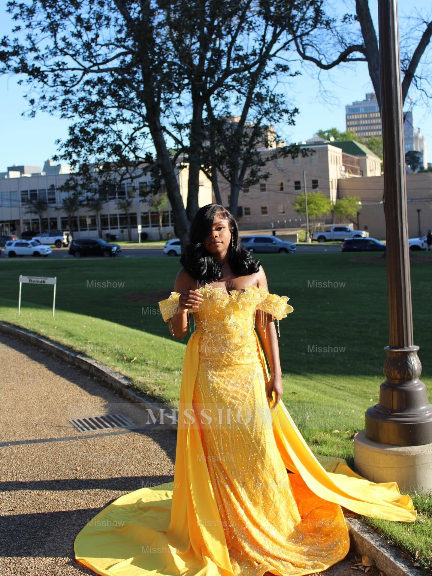 Daffodil sweetheart beaded mermaid prom dress