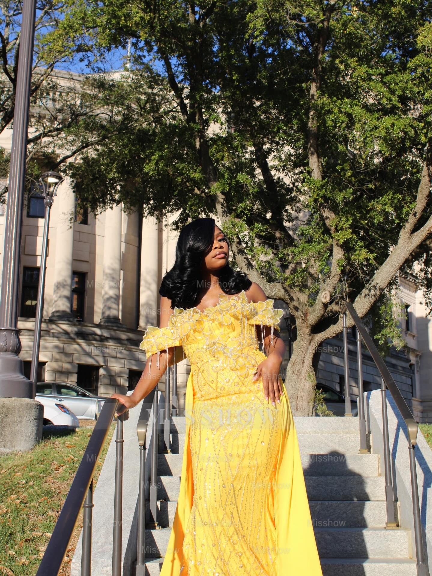 Daffodil sweetheart beaded mermaid prom dress