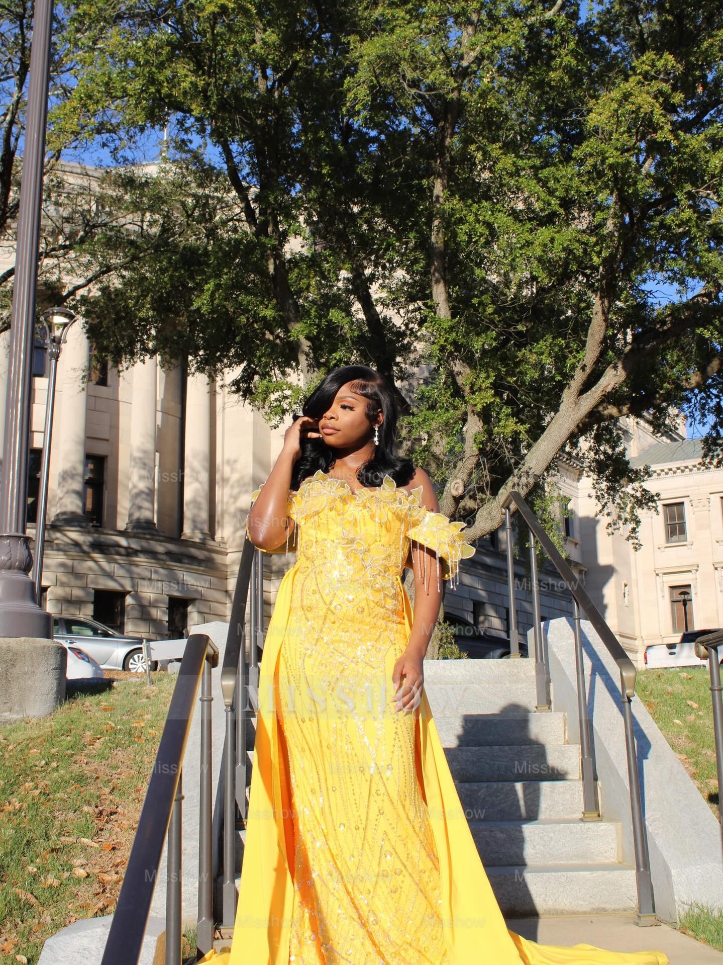 Daffodil sweetheart beaded mermaid prom dress