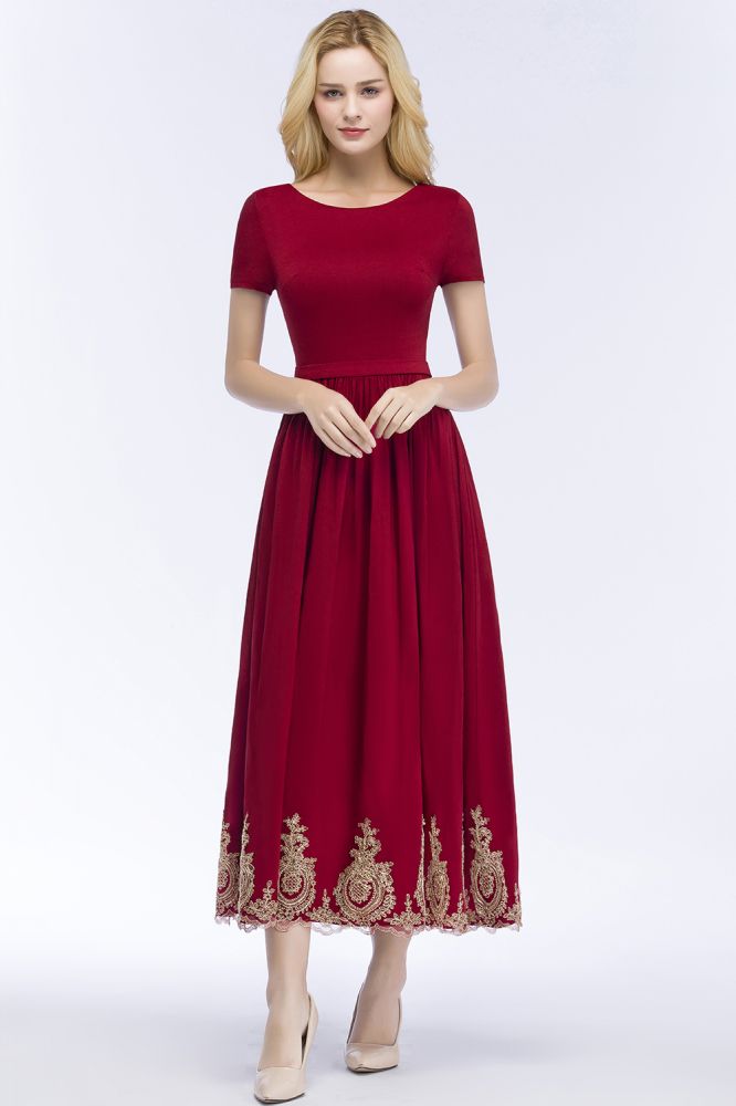 MISSHOW offers A-line Ankle Length Short Sleeves Appliques Plus Size Prom Dresses with Sash at a cheap price from Burgundy, Stretch Satin to A-line Ankle-length hem. Stunning yet affordable Short Sleeves Prom Dresses,Evening Dresses,Homecoming Dresses.
