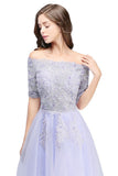 MISSHOW offers A-line Bateau Tulle Prom Dress with Appliques at a cheap price from Same as Picture,White,Ivory,Nude pink,Blushing Pink,Pearl Pink,Dusty Rose,Watermelon,Red,Burgundy,Champagne,Lilac,Lavender,Sky Blue,Dark Navy,Black,Silver,Mint Green, Tulle to A-line Knee-length hem. Stunning yet affordable Sleeveless Prom Dresses,Homecoming Dresses.