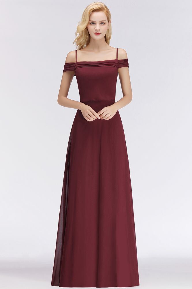 MISSHOW offers A-line Burgundy Bridesmaid Dress Off-the-shoulder Floor Length Party Dress at a good price from White,Ivory,Blushing Pink,Candy Pink,Pearl Pink,Dusty Rose,Watermelon,Red,Fuchsia,Burgundy,Chocolate,Brown,Gold,Champagne,Orange,Daffodil,Regency,Grape,Lilac,Lavender,Sky Blue,Pool,Ocean Blue,Royal Blue,Ink Blue,Dark Navy,Black,Silver,Dark Green,Jade,Green,Sage,Mint Green,100D Chiffon to A-line Floor-length them. Stunning yet affordable Cap Sleeves Bridesmaid Dresses.