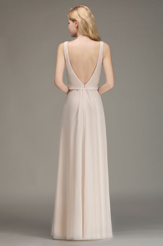 MISSHOW offers A-line Chiffon Floor Length Bridesmaid Dress Sleeveless Evening Swing Dress at a good price from Misshow