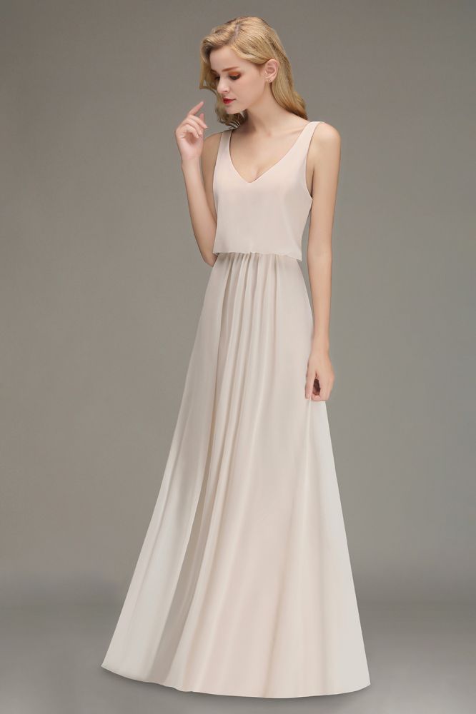 MISSHOW offers A-line Chiffon Floor Length Bridesmaid Dress Sleeveless Evening Swing Dress at a good price from Misshow