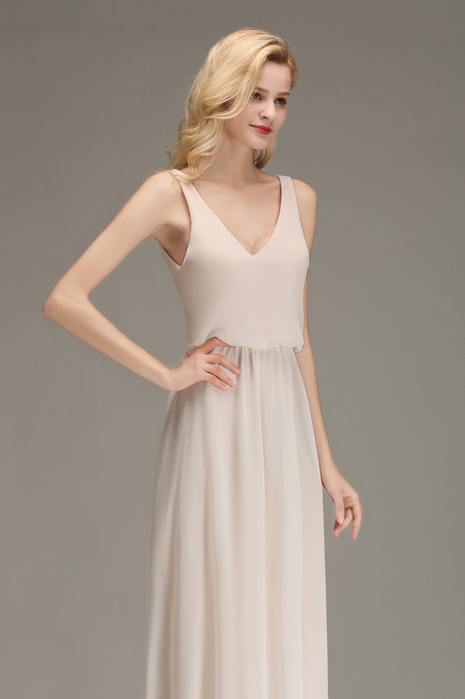 MISSHOW offers A-line Chiffon Floor Length Bridesmaid Dress Sleeveless Evening Swing Dress at a good price from Misshow