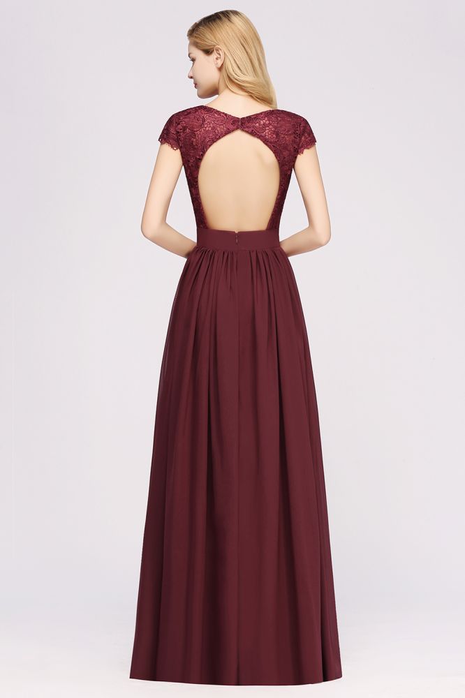 MISSHOW offers A-line Chiffon Lace V-Neck Sleeveless Floor-Length Bridesmaid Dresses with Ruffles at a good price from 100D Chiffon,Lace to A-line Floor-length them. Lightweight yet affordable home,beach,swimming useBridesmaid Dresses.