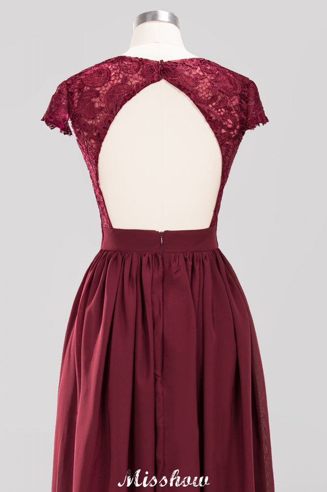 MISSHOW offers A-line Chiffon Lace V-Neck Sleeveless Floor-Length Bridesmaid Dresses with Ruffles at a good price from 100D Chiffon,Lace to A-line Floor-length them. Lightweight yet affordable home,beach,swimming useBridesmaid Dresses.
