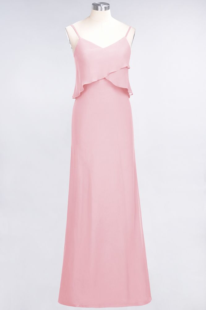 MISSHOW offers A-Line Chiffon Spaghetti V-Neck Bridesmaid Dress Sleeveless Maid of Honor Dress at a good price from Misshow