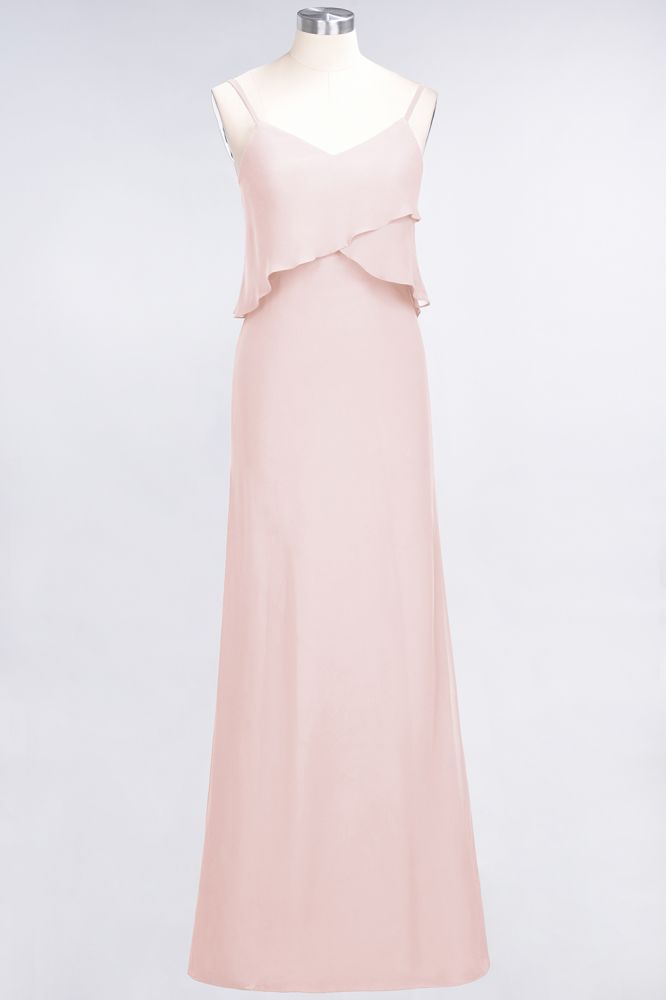 MISSHOW offers A-Line Chiffon Spaghetti V-Neck Bridesmaid Dress Sleeveless Maid of Honor Dress at a good price from Misshow