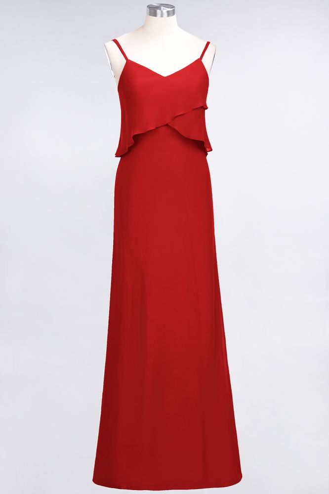 MISSHOW offers A-Line Chiffon Spaghetti V-Neck Bridesmaid Dress Sleeveless Maid of Honor Dress at a good price from Misshow