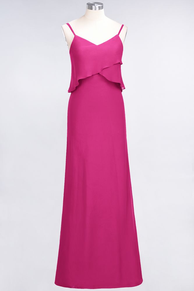 MISSHOW offers A-Line Chiffon Spaghetti V-Neck Bridesmaid Dress Sleeveless Maid of Honor Dress at a good price from Misshow