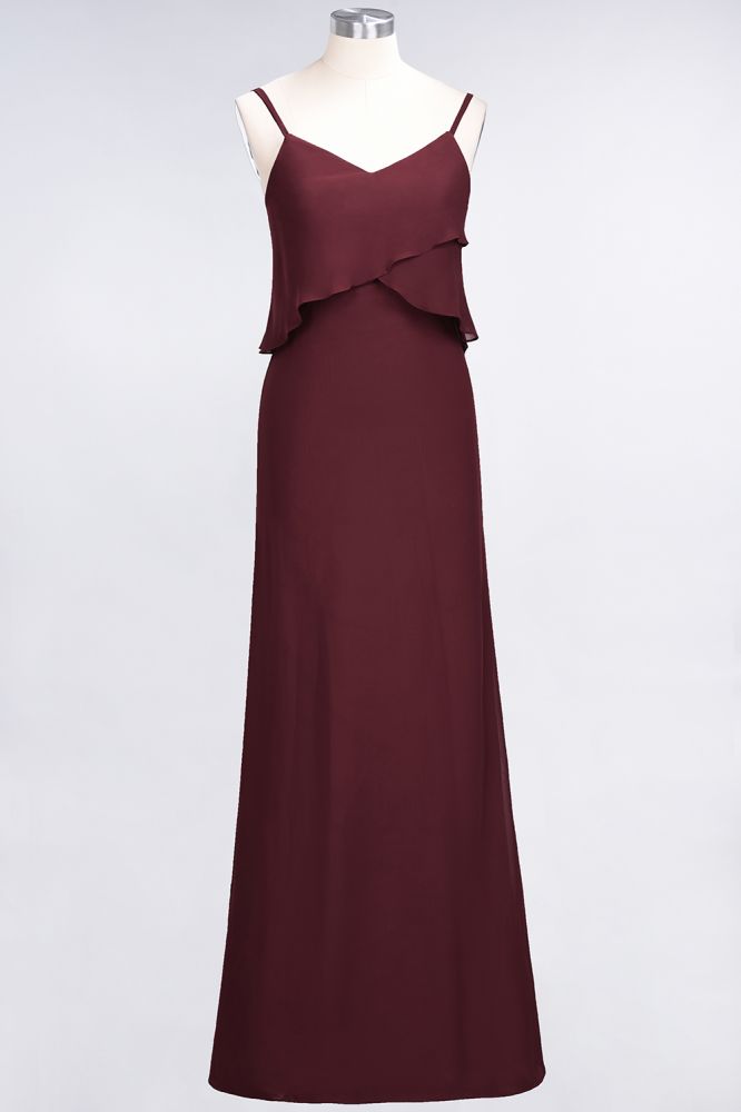 MISSHOW offers A-Line Chiffon Spaghetti V-Neck Bridesmaid Dress Sleeveless Maid of Honor Dress at a good price from Misshow