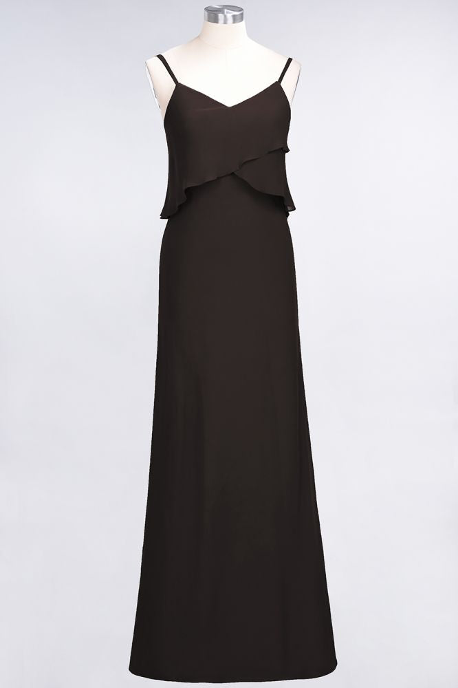 MISSHOW offers A-Line Chiffon Spaghetti V-Neck Bridesmaid Dress Sleeveless Maid of Honor Dress at a good price from Misshow