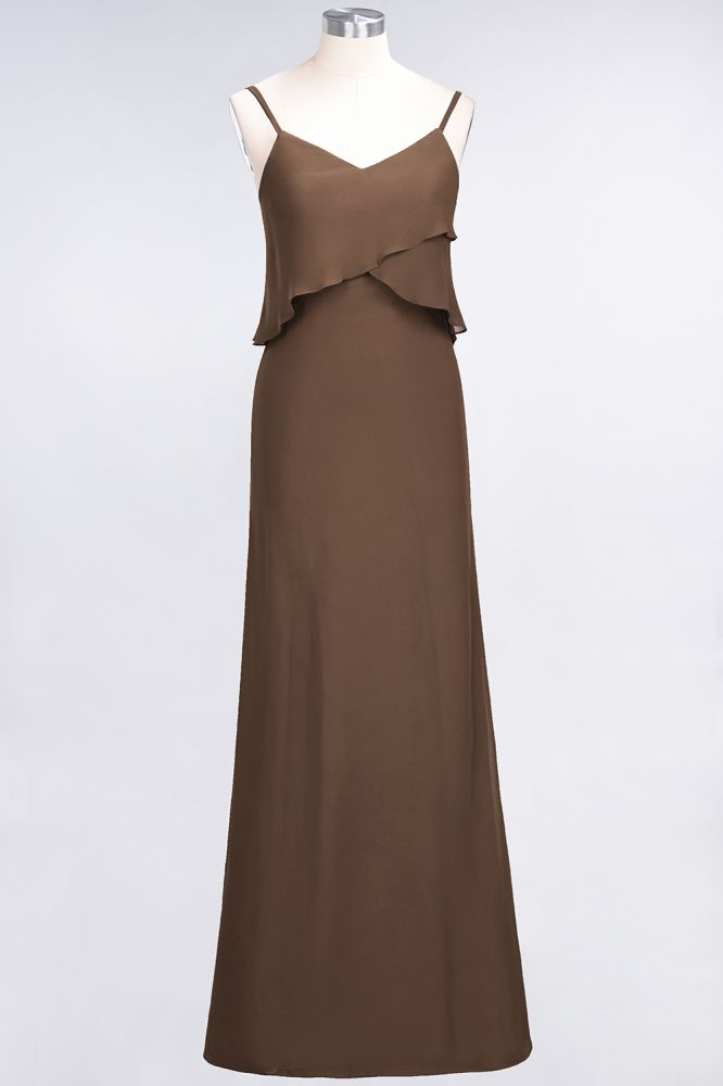 MISSHOW offers A-Line Chiffon Spaghetti V-Neck Bridesmaid Dress Sleeveless Maid of Honor Dress at a good price from Misshow