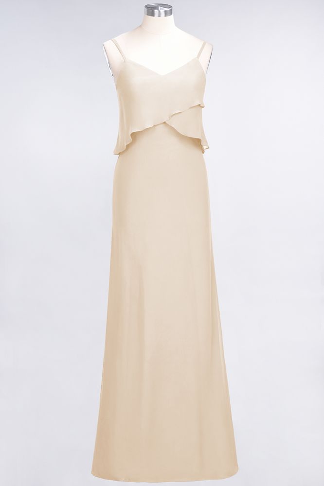 MISSHOW offers A-Line Chiffon Spaghetti V-Neck Bridesmaid Dress Sleeveless Maid of Honor Dress at a good price from Misshow