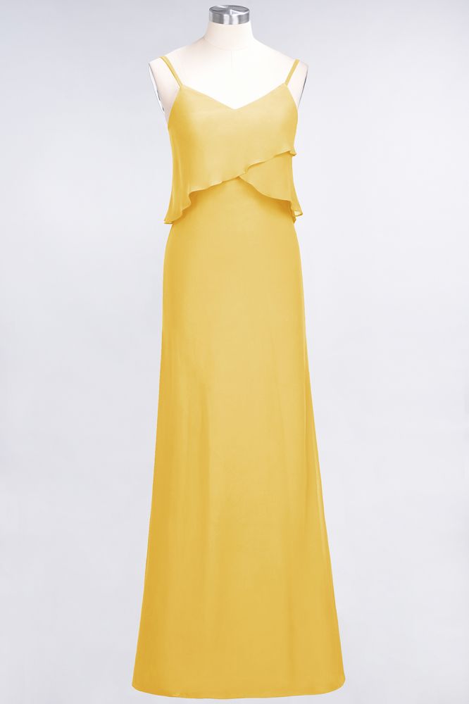 MISSHOW offers A-Line Chiffon Spaghetti V-Neck Bridesmaid Dress Sleeveless Maid of Honor Dress at a good price from Misshow