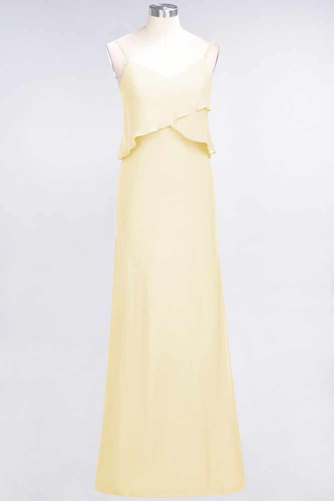 MISSHOW offers A-Line Chiffon Spaghetti V-Neck Bridesmaid Dress Sleeveless Maid of Honor Dress at a good price from Misshow